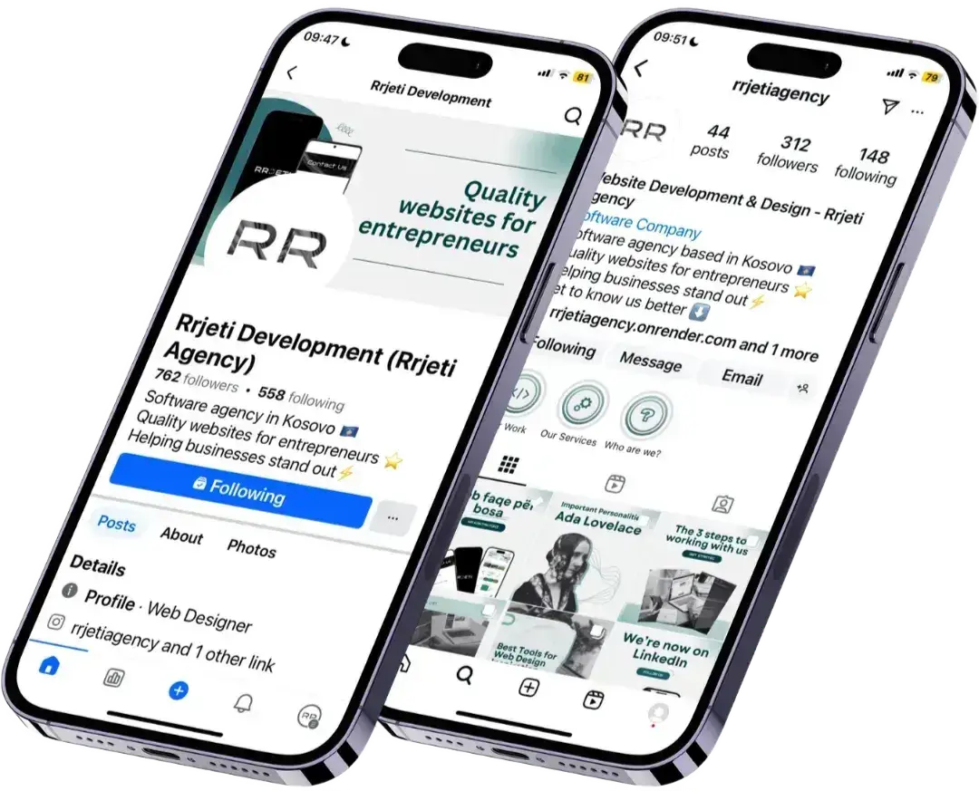 Phone showcasing a website
